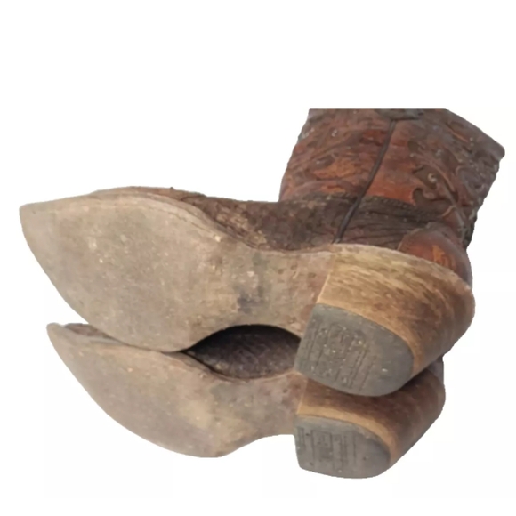 CORRAL Python Crystal Cross Pointed Toe Cowgirl Boots C1104 Women's Size 7.5    - Picture 14 of 15